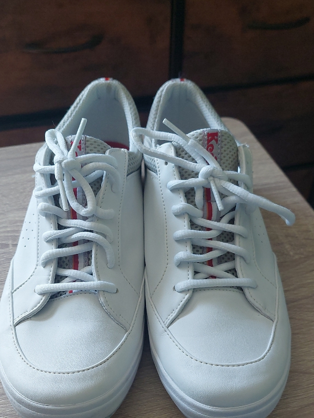 Keds White Sneakers with Red Accent